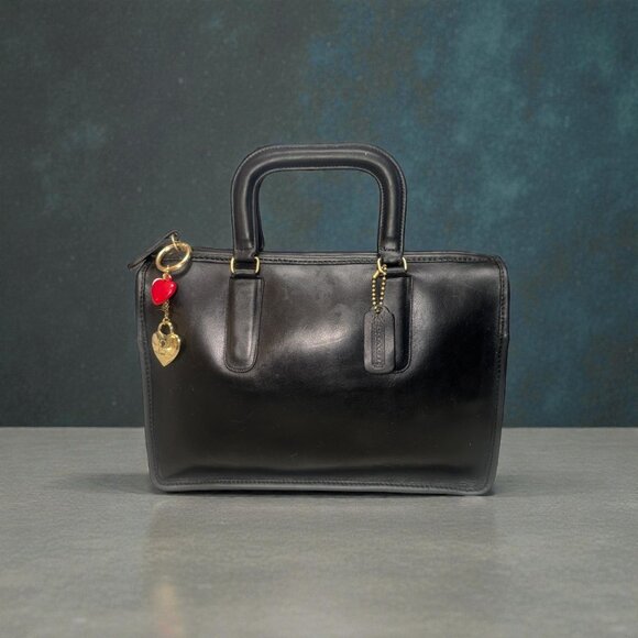 Coach Handbags - VTG Coach Slim Satchel Std 9430 Black Leather Brass Handled Portfolio 70s NYC